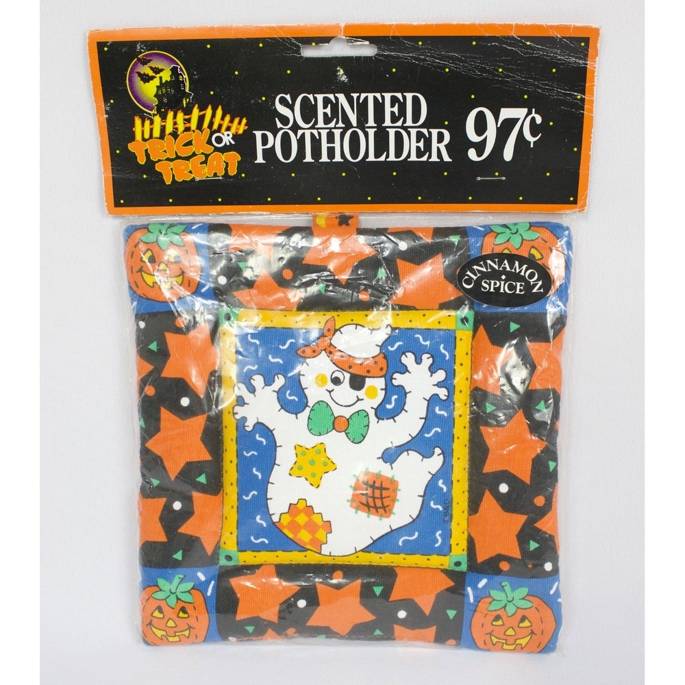 Halloween Ghost Post Holder Scented Cinnamon Spice Kitchen Trick or Treat NOS